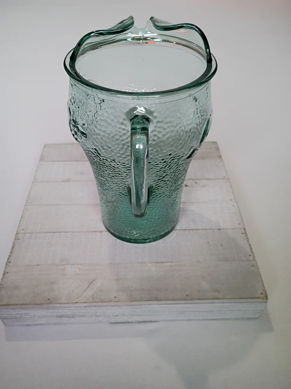 vintage green pebbled glass Coca-Cola pitcher 64 Ounces